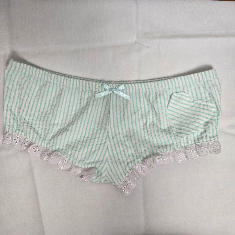 Spreegirl Seersucker Lace Trim Panties Large